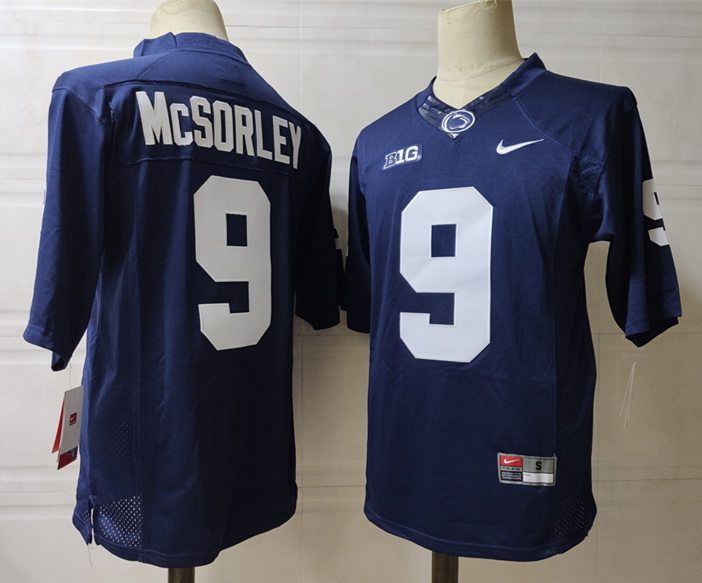 Men Penn State Natty Lions #9 Mcsorley Blue Nike 2025 NCAA Jersey->ncaa teams->NCAA Jersey